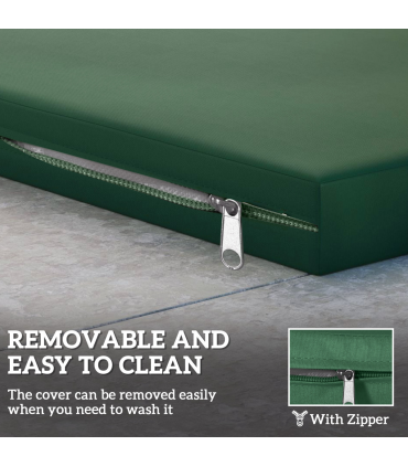 Outsunny 3PCs Rattan Garden Seat Cushions Pads for Patio Furniture Green