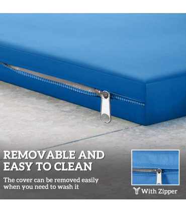 Outsunny 3PCs Rattan Garden Seat Cushions Pads for Patio Furniture Sky Blue