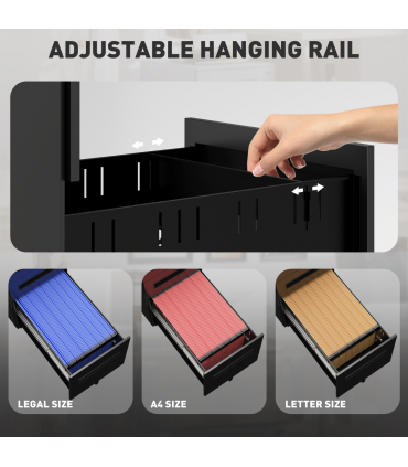 Vinsetto Lockable Mobile Filing Cabinet w/ 3 Drawers 30 x 43.5 x 60 cm Black