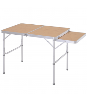 Outsunny 3ft Aluminium Picnic Table w/Side Desktop Outdoor BBQ Party Portable
