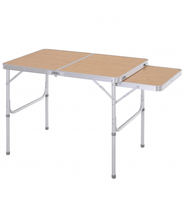 Outsunny 3ft Aluminium Picnic Table w/Side Desktop Outdoor BBQ Party Portable