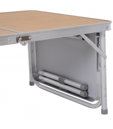Outsunny 3ft Aluminium Picnic Table w/Side Desktop Outdoor BBQ Party Portable