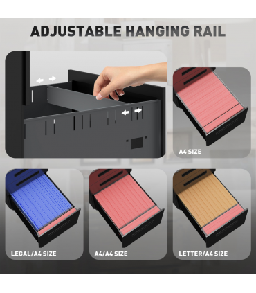 Vinsetto Lockable Mobile Filing Cabinet w/ 3 Drawers 39 x 48 x 60 cm Black