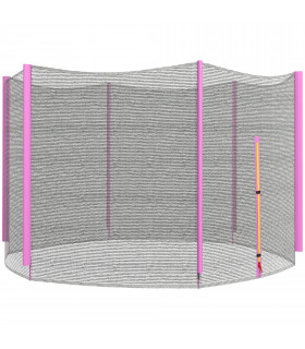 SPORTNOW 8ft Trampoline Net Replacement Safety Net with Zipped Door, Pink
