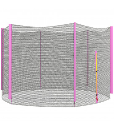 SPORTNOW 8ft Trampoline Net Replacement Safety Net with Zipped Door, Pink