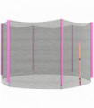 SPORTNOW 8ft Trampoline Net Replacement Safety Net with Zipped Door, Pink