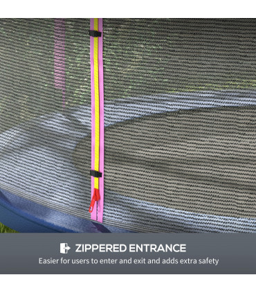 SPORTNOW 8ft Trampoline Net Replacement Safety Net with Zipped Door, Pink