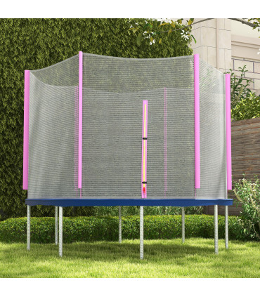 SPORTNOW 8ft Trampoline Net Replacement Safety Net with Zipped Door, Pink