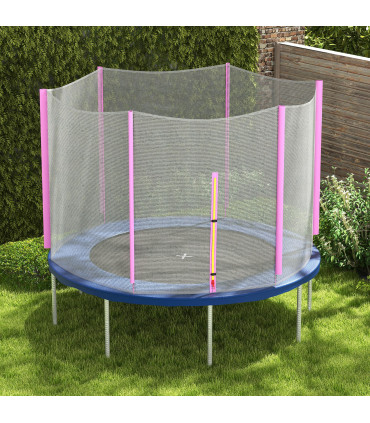 SPORTNOW 8ft Trampoline Net Replacement Safety Net with Zipped Door, Pink