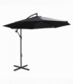 Outsunny 3m Garden Banana Parasol Cantilever Umbrella withCrank& Base, Black