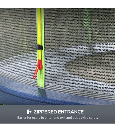 SPORTNOW 10ft Trampoline Net Replacement Safety Net with Zipped Door, Green
