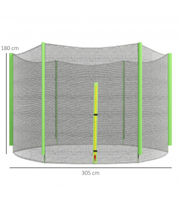 SPORTNOW 10ft Trampoline Net Replacement Safety Net with Zipped Door, Green