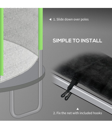 SPORTNOW 10ft Trampoline Net Replacement Safety Net with Zipped Door, Green