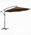 Outsunny 3m Garden Banana Parasol Cantilever Umbrella withCrank& Base, Brown