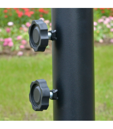 Outsunny 3m Garden Banana Parasol Cantilever Umbrella withCrank& Base, Brown