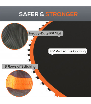 SPORTNOW Trampoline Mat with 72 V-Hooks, for 12ft Trampoline, Orange