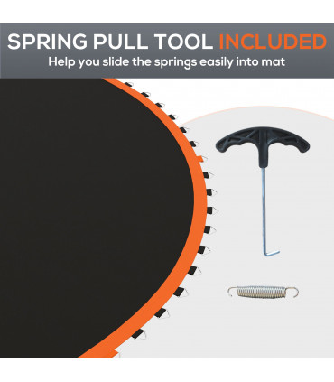 SPORTNOW Trampoline Mat with 72 V-Hooks, for 12ft Trampoline, Orange