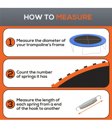 SPORTNOW Trampoline Mat with 72 V-Hooks, for 12ft Trampoline, Orange