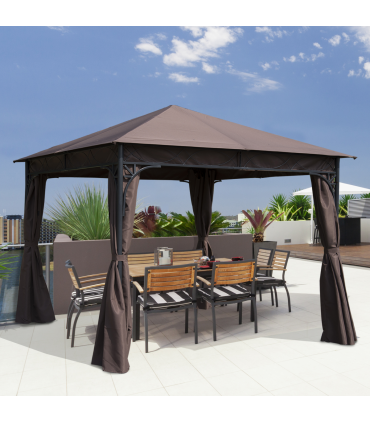 Outsunny 3m x 3m Garden Metal Gazebo Marquee Party Tent Canopy Shelter Pavilion