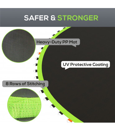 SPORTNOW Trampoline Mat with 72 V-Hooks, for 12ft Trampoline, Green