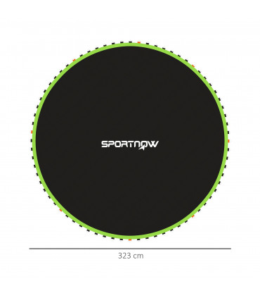 SPORTNOW Trampoline Mat with 72 V-Hooks, for 12ft Trampoline, Green