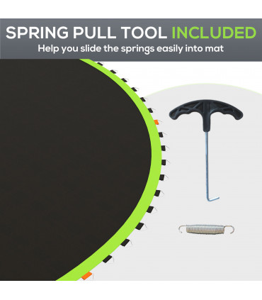 SPORTNOW Trampoline Mat with 72 V-Hooks, for 12ft Trampoline, Green