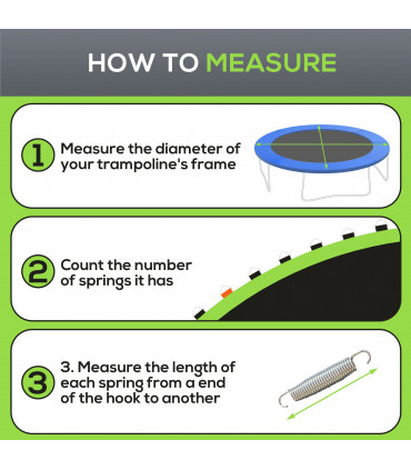 SPORTNOW Trampoline Mat with 72 V-Hooks, for 12ft Trampoline, Green