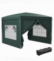 Outsunny 3mx3m Pop Up Gazebo Party Tent Canopy Marquee with Storage Bag Green