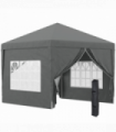 Outsunny 3mx3m Pop Up Gazebo Party Tent Canopy Marquee with Storage Bag Grey
