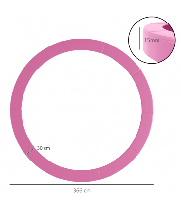 SPORTNOW 12FT Trampoline Pad Spring Cover, Waterproof, Pink
