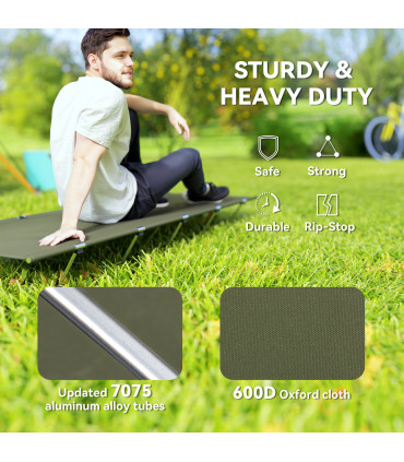 Outsunny Lightweight Camping Cot Portable Compact Sleeping Bed w/ Carry Bag
