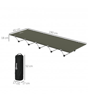 Outsunny Lightweight Camping Cot Portable Compact Sleeping Bed w/ Carry Bag