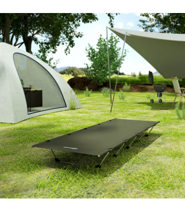 Outsunny Lightweight Camping Cot Portable Compact Sleeping Bed w/ Carry Bag