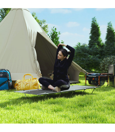 Outsunny Lightweight Camping Cot Portable Compact Sleeping Bed w/ Carry Bag