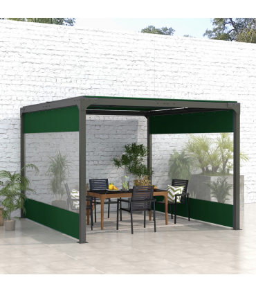 Outsunny 3x2m Side Panels with Large Window, for 3(m) Long Pergola, Green