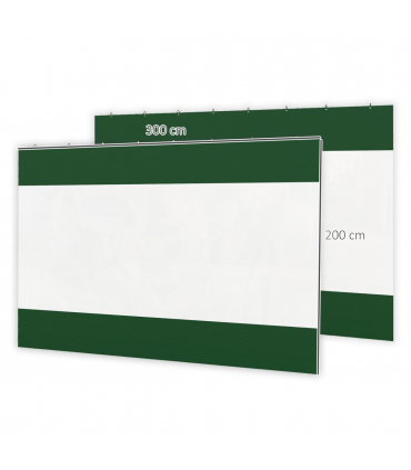 Outsunny 3x2m Side Panels with Large Window, for 3(m) Long Pergola, Green