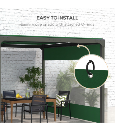 Outsunny 3x2m Side Panels with Large Window, for 3(m) Long Pergola, Green
