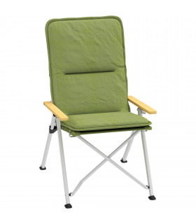 Outsunny Padded Camp Chair Outdoor High Back Folding Recliner with Bag Green