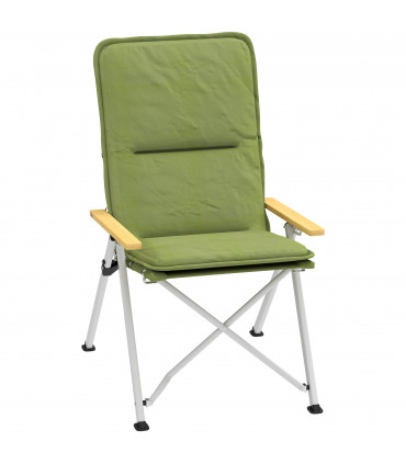 Outsunny Padded Camp Chair Outdoor High Back Folding Recliner with Bag Green