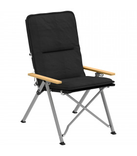 Outsunny Padded Camp Chair Outdoor High Back Folding Recliner with Bag Black
