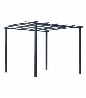 Outsunny 3x3 m Metal Pergola, 300Lx300Wx230H cm-Black