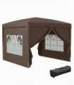 Outsunny 3x3 m Pop Up Gazebo Party Tent Canopy Marquee with Storage Bag Coffee