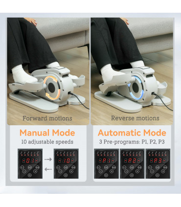 SPORTNOW Under Desk Elliptical Machine Pedal Exerciser w/ 10 Speeds, White