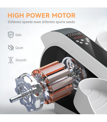 SPORTNOW Under Desk Elliptical Machine Pedal Exerciser w/ 10 Speeds, White