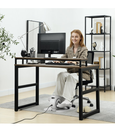 SPORTNOW Under Desk Elliptical Machine Pedal Exerciser w/ 10 Speeds, White