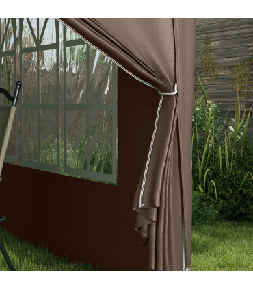 Outsunny 3x3 m Pop Up Gazebo Party Tent Canopy Marquee with Storage Bag Coffee