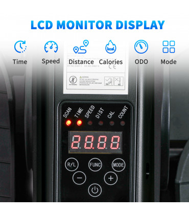 SPORTNOW Under Desk Elliptical Machine Pedal Exerciser w/ 10 Speeds, Black