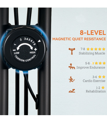 SPORTNOW Folding Exercise Bike with Arm Bands and Hand Pulse Sensor, Orange