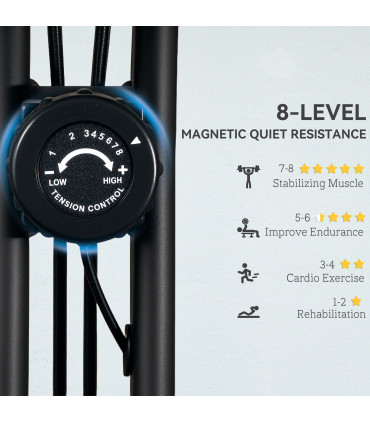 SPORTNOW Folding Exercise Bike with Arm Bands and Hand Pulse Sensor, Black