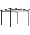 Outsunny 3x3(m) Pergola Gazebo Sun Shade Shelter Aluminium Garden Canopy, Grey